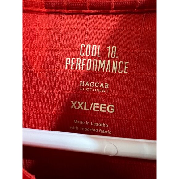 Haggar Cool 18 Perfoamance Men's Polo Shirt XXL Orange Lightweight Short Sleeve - Picture 4 of 7